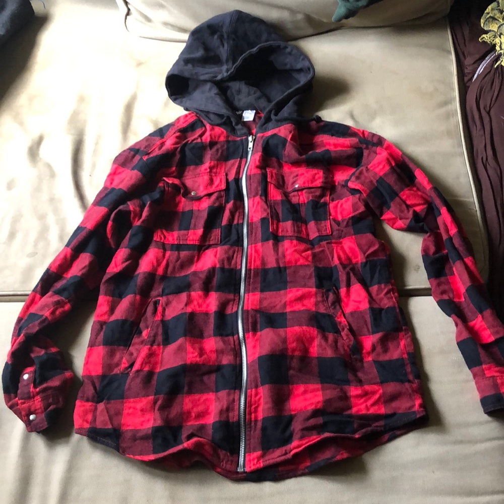 Buffalo Plaid zip up hoodie
